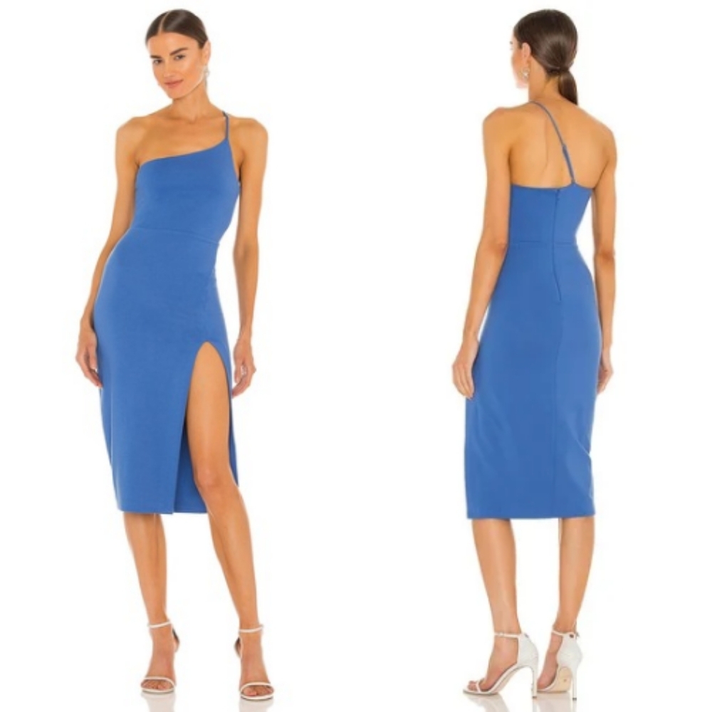 EUC Lovers + Friends LAZO Midi One-Shoulder Midi Dress Size Small